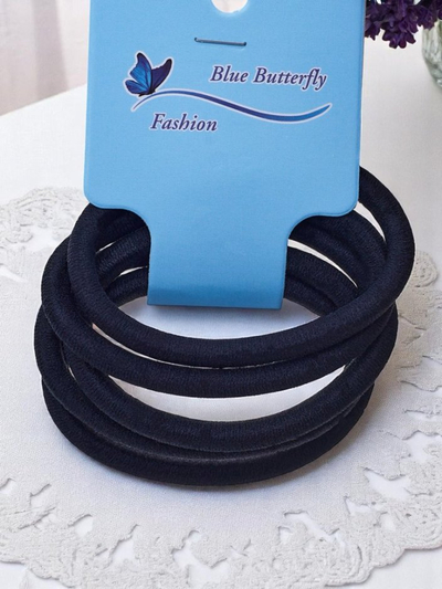 Royalfashion Set 5 črnih elastik za lase Nero