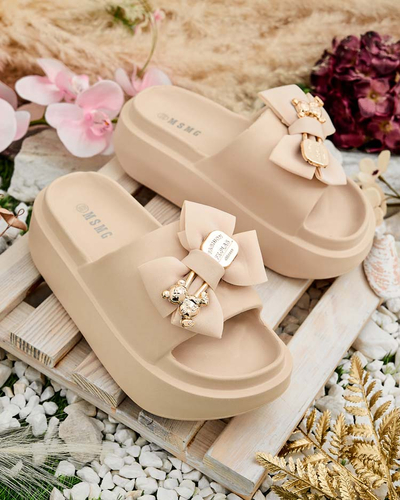 Royalfashion Ženske gumijaste japonke z okrasnim lokom Apis