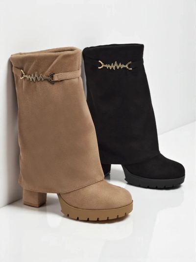 Elegantni svetlo rjavi jesenski gležnarji Flora