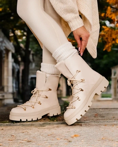 Royalfashion Ženske vezane zimske čizme Lorii