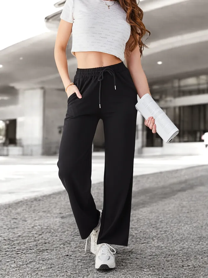 Royalfashion Preproste ženske hlače s privezi