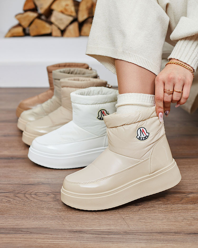 Royalfashion Ženski snežni škornji v krem barvi Ademra