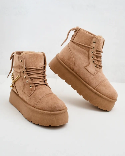 Royalfashion Ženski škornji Woruces z vezalkami