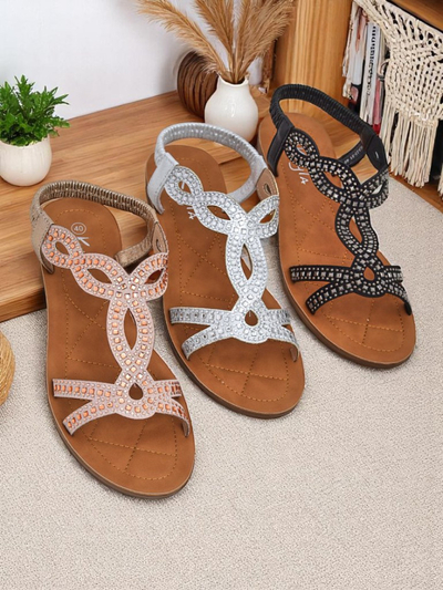 Royalfashion Ženski sandali z okrasnimi trakovi Ava Shine