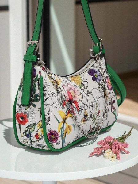 Royalfashion Majhna ženska torbica iz eko usnja s cvetličnim vzorcem Lily Bloom
