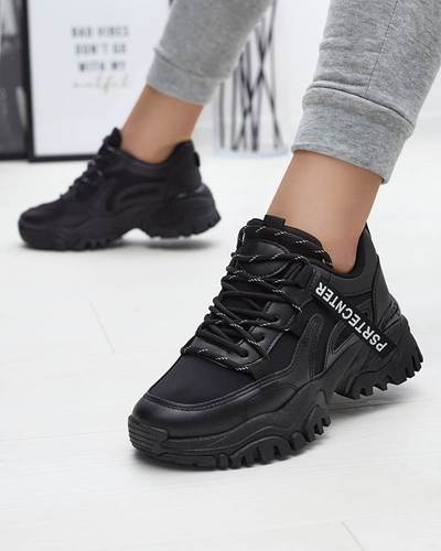 Czarne damskie buty sportowe typu sneakersy Evilpo- Obuwie
