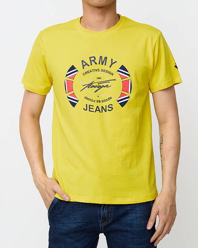 Royalfashion Żółty męski t-shirt z nadrukiem