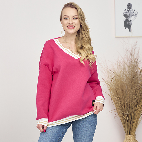 Royalfashion Bluza damska z ociepleniem w kolorze fuksjowym