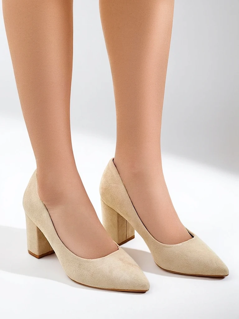 Royalfashion Ženski pumps z ekološko suedin in peto Ugandes