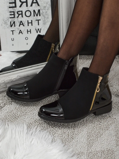 Gležnjarji Luna Črni Elegantni za Jesen