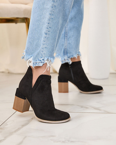 Royalfashion Black Lemere škornji s kvadratno peto