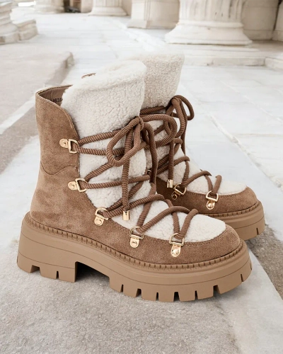 Royalfashion Lozin ženski snežni škornji z vezalkami