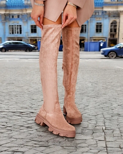 Royalfashion Ženske ravne čizme iznad koljena Vianas