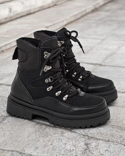 Royalfashion Ženske zimske čizme vezane Sololi