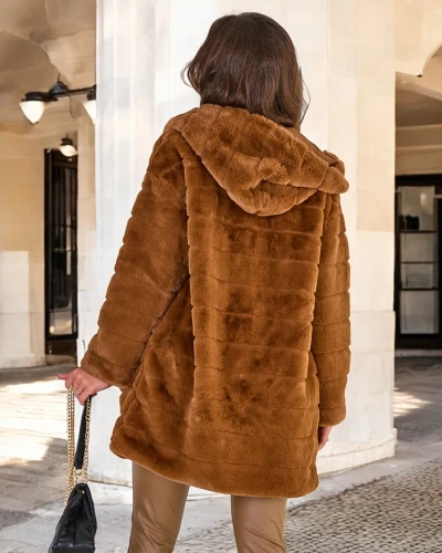 Royalfashion Ženski krznen plašč