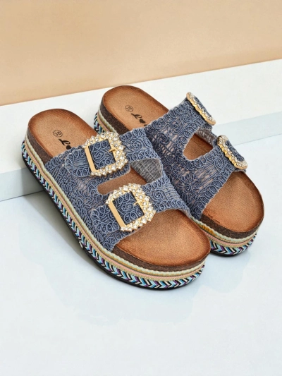 Royalfashion ženski sandali z bleščečimi zaponkami GlamCork