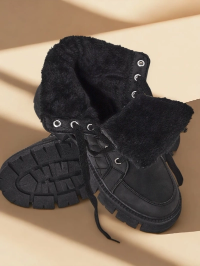 Royalfashion Črni izolirani ženski škornji traper Hogenaf