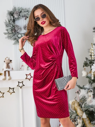 Royalfashion Ženska obleka z nabiranjem