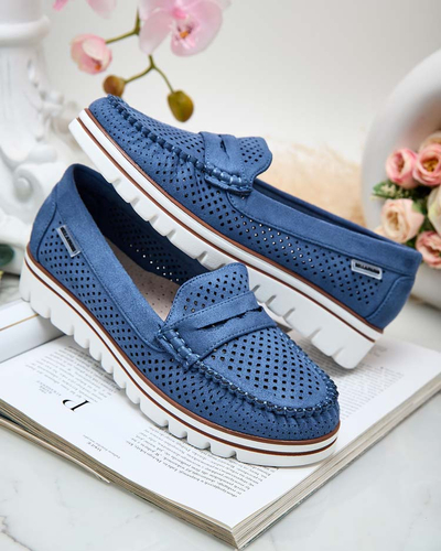 Royalfashion Azurni ženski mokasini Leteller