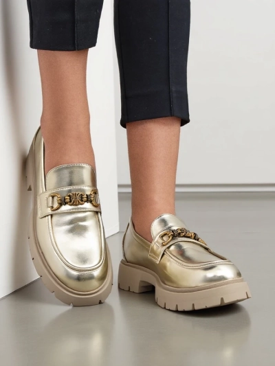 Royalfashion Ženske mokasine pozlačene Goldlove