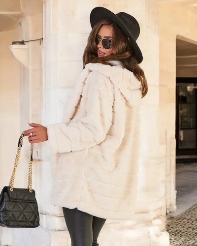 Royalfashion Ženski krznen plašč