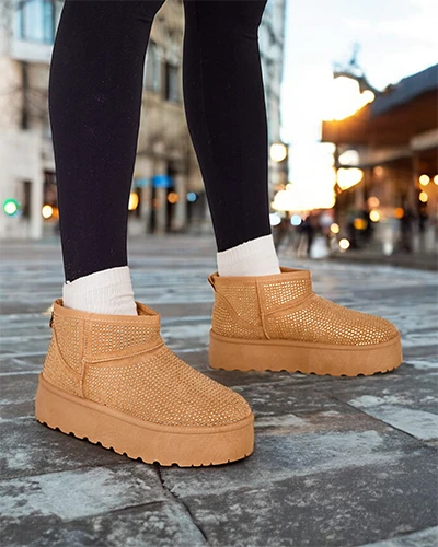 Royalfashion Beige ženski zimski čizme a'la UGGs Corob