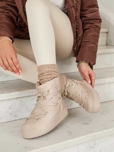 Royalfashion Ženski škornji a'la snow boots v svetlo rjavi barvi Vevnose