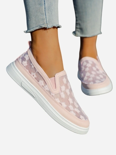 Royalfashion Ženske mrežaste loferice s cvetovi Emzos