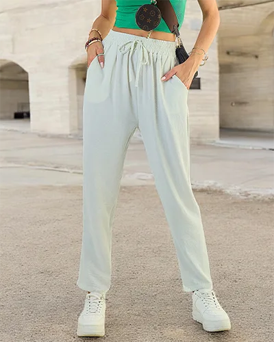 Royalfashion Ženske široke hlače iz blaga