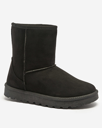 Royalfashion Damskie ocieplane eko-zamszowe buty a'la śniegowce w czarnym kolorze Xetik