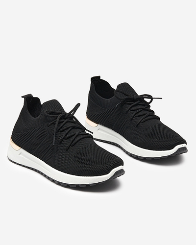 Royalfashion Tkaninowe czarne sportowe buty damskie Ferroni