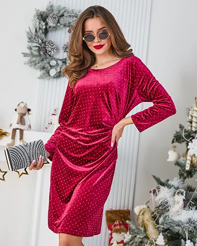 Royalfashion Ženska obleka z nabiranjem