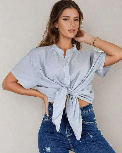 Royalfashion Ženska srajca oversize z vezenino