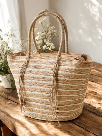 Royalfashion Velika slamnata torba za ženske