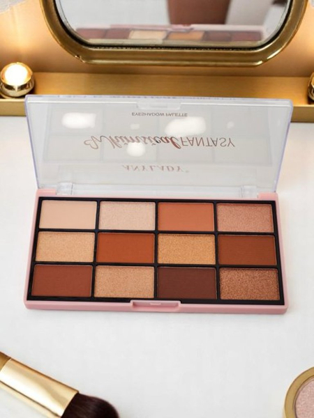 ANYLADY Paleta 12 senčil za oči z bleščicami in mat zaključki Golden Chocolate Fudge