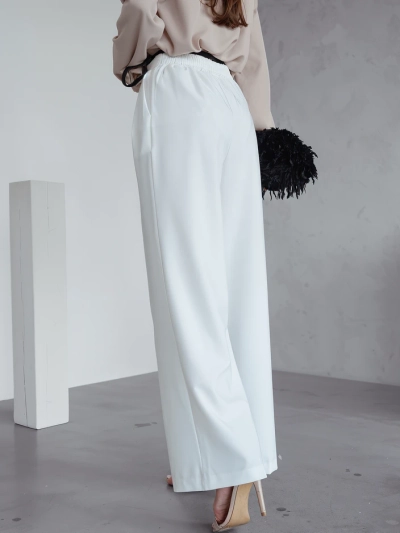 Royalfashion Široke ženske hlače z pregibom