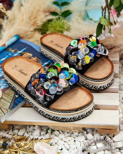 Royalfashion Ženske japonke Loassa s kamenčki