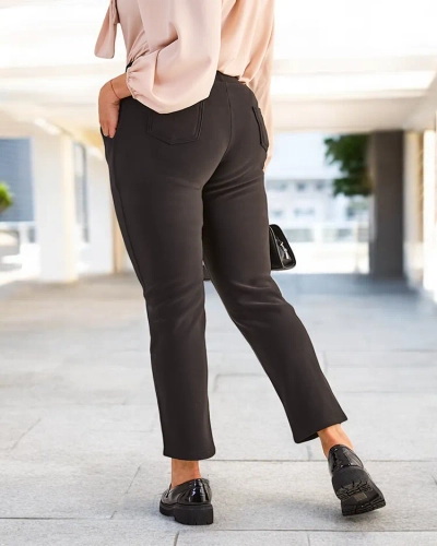 Royalfashion Ženske Plus Velikost Flis Treggings Hlače
