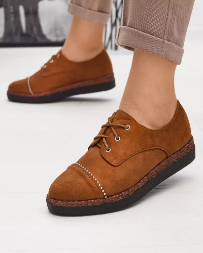 Royalfashion Damskie camelowe półbuty Rilly