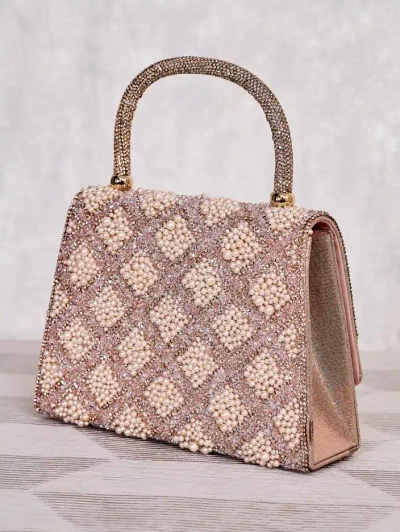 Royalfashion Mala ženska torbica s cirkonijem in biseri