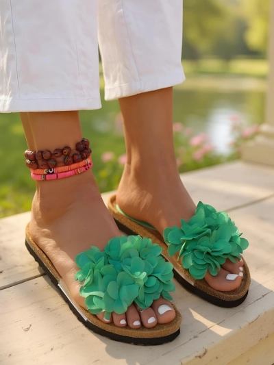 Royalfashion Ženski natikači s cvetlicami Flora Soft