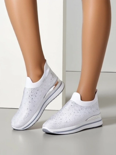 Royalfashion Ženske fabric slip-on športne čevlje z rhinestones Adeq