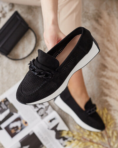 Royalfashion Ažurasti ženski mokasini z verižico Isolla