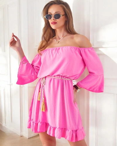 Royalfashion Ženski mini obleko v španskem slogu z dolgimi rokavi in diamanti