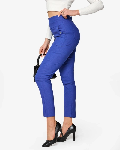 Royalfashion Niebieskie damskie spodnie typu tregginsy PLUS SIZE
