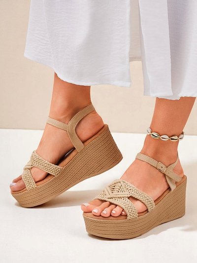 Royalfashion Ženske pletene sandale z na peto Sunny Day