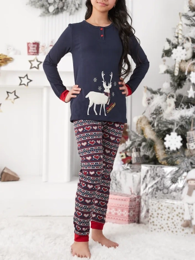 Royalfashion božična bombažna otroška pižama s polarno jelko