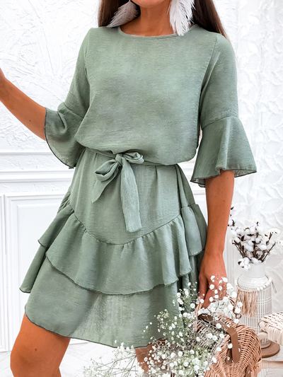 Royalfashion Lanena ženska mini obleka