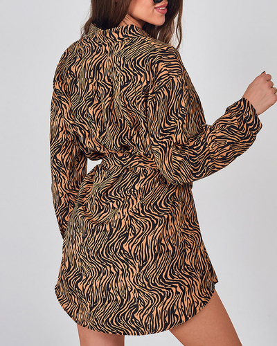Royalfashion ženska mini obleka z vzorcem a'la zebra