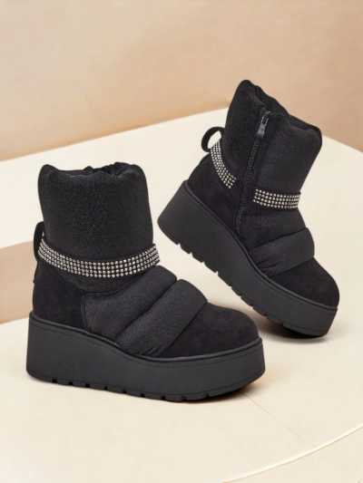 Royalfashion Ženski zimski čevlji z wedge peto Renosi